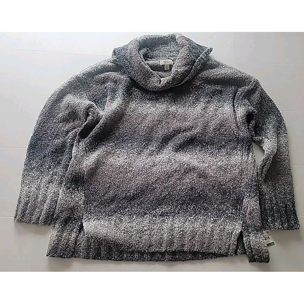 Style And Co Grey Multi Color Pullover Cowl Neck Sweater Large‎